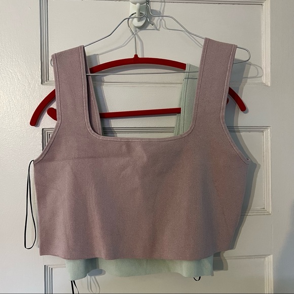 Light Blue Knit H&M Cropped Tank - Picture 6 of 6